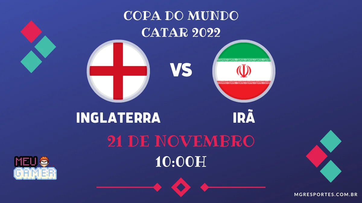 Inglaterra x Irã ao vivo online horário onde assistir