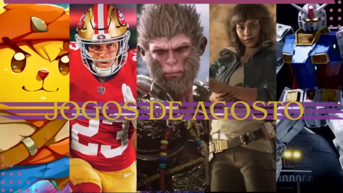 Os sete principais lançamentos de jogos em agosto de 2024, destacando Black Myth Wukong, Star Wars Outlaws e mais