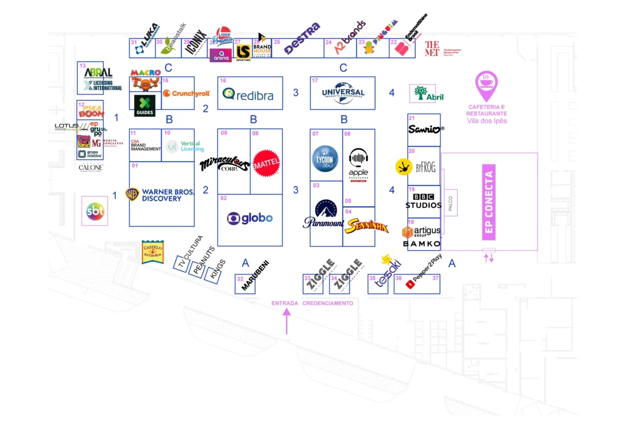 Mapa oficial Licensing CON 2024 (LCON) Brasil