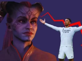 Personagem do jogo Dragon Age: The Veilguard e personagem do EA Sports FC 25 em destaque