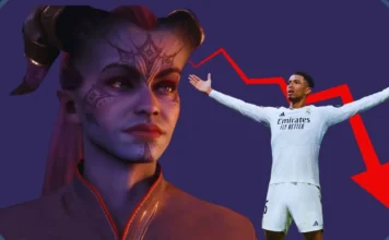 Personagem do jogo Dragon Age: The Veilguard e personagem do EA Sports FC 25 em destaque