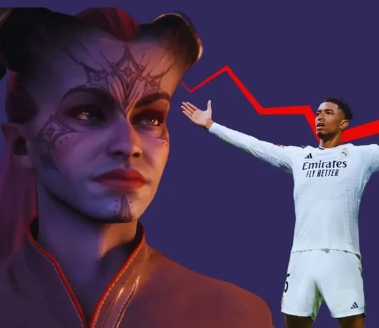 Personagem do jogo Dragon Age: The Veilguard e personagem do EA Sports FC 25 em destaque