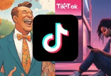 Celular com mensagem de bloqueio do TikTok após banimento nos EUA