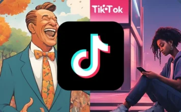 Celular com mensagem de bloqueio do TikTok após banimento nos EUA