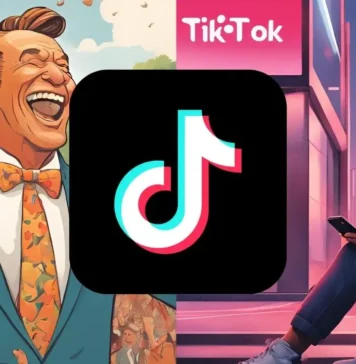 Celular com mensagem de bloqueio do TikTok após banimento nos EUA