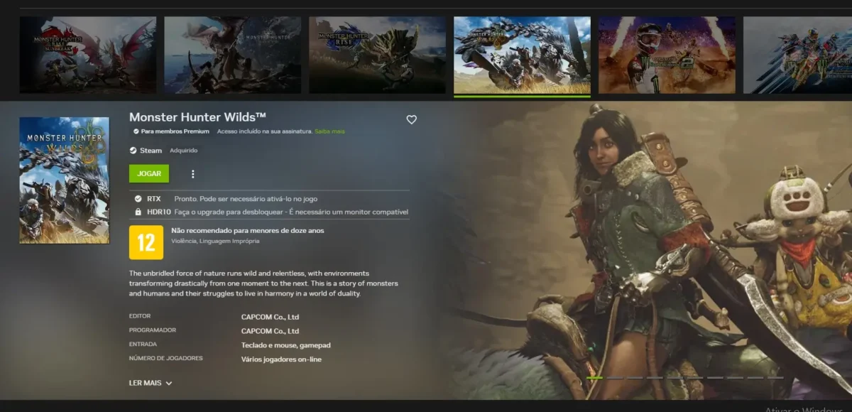 monster hunter wilds adicionado nvdia geforce now imagem plataforma