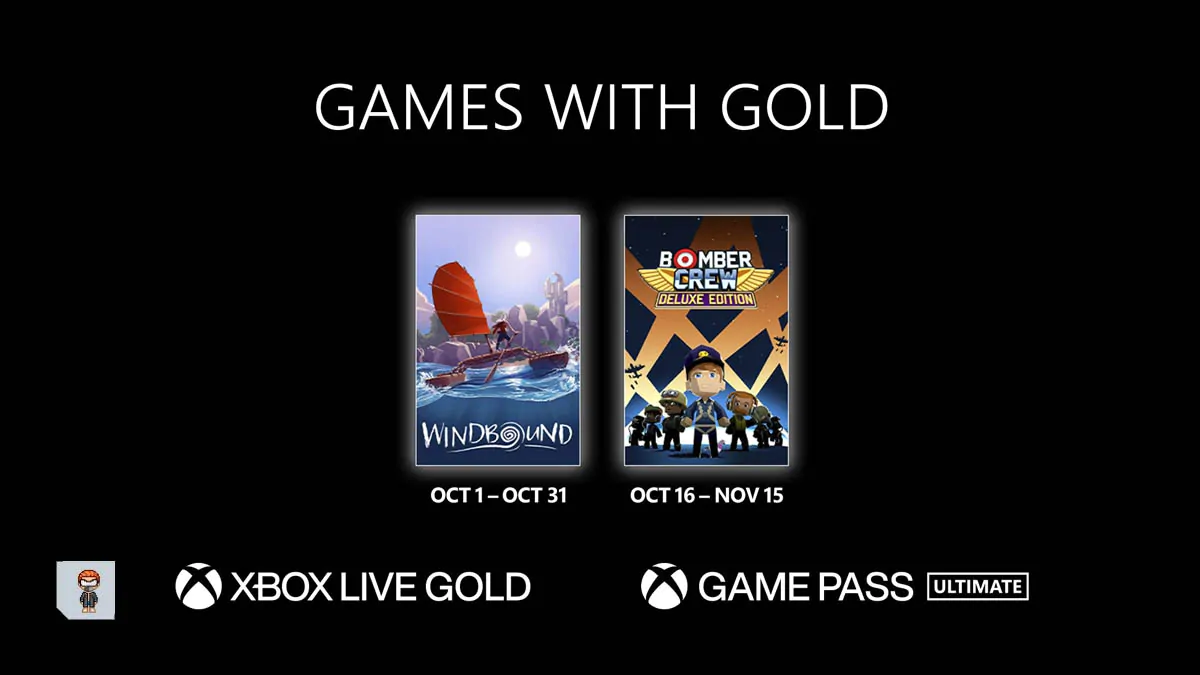 Games with Gold, games with gold october, windbound, bomber crew, xbox